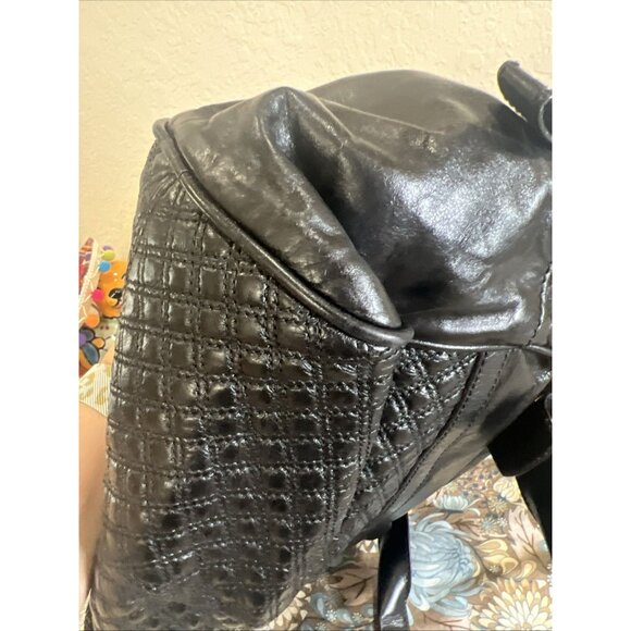 MARC JACOBS Kirsten Quilted Bowler Hand Bag Black Leather Tote Purse - Picture 13 of 16